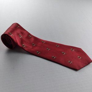 HARBOUR CLASSICS Mens Tie Red with Santa Claus Gift Print Christmas Holiday